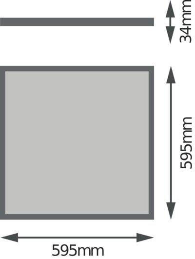 Светильник панельный Ledvance 32 W 3000К 3600 lm 595x595 мм IP20 Теплый белый (4058075699540) - фото 4