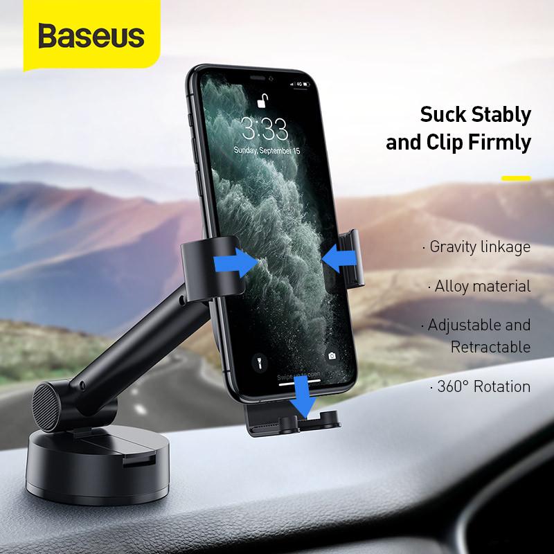 Тримач для телефону BASEUS Simplism gravity car mount в машину Black - фото 3