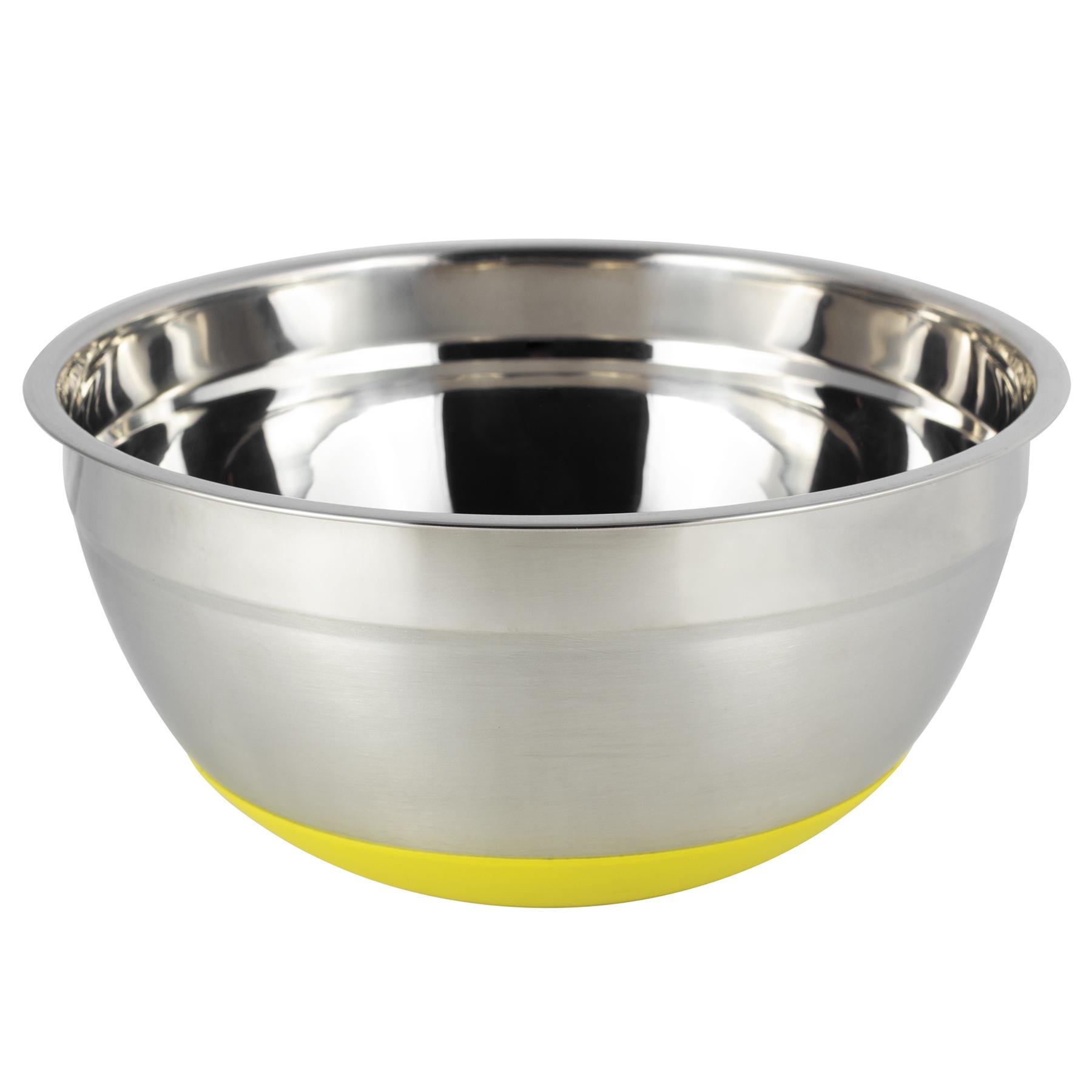 Миска Kamille Vizo з нержавіючої сталі із силіконовим дном 22 см Миска Kamille Vizo з нержавіючої сталі із силіконовим дном 22 см