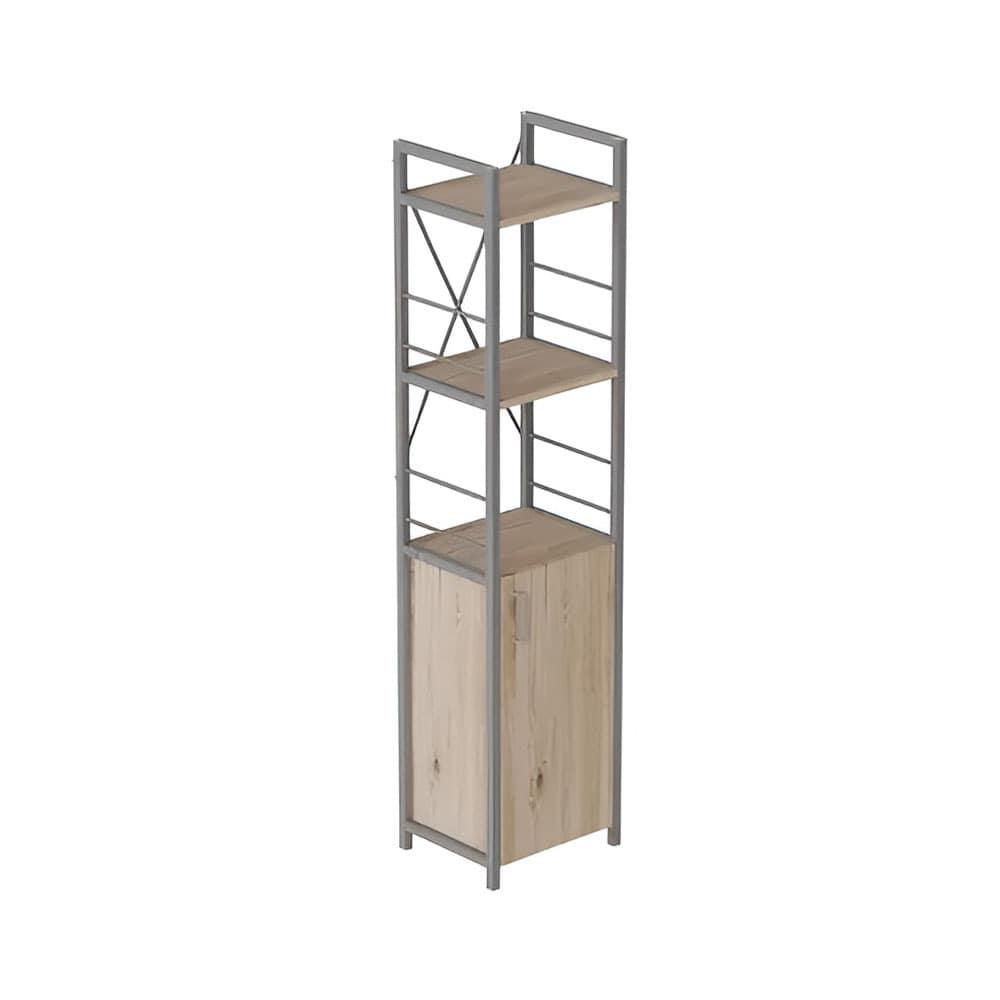 Этажерка Ferrum-decor Коннект 3/34 с тумбой ДСП 144x34x28 см Серый/Дуб Сан-Марино (FRD-104436)