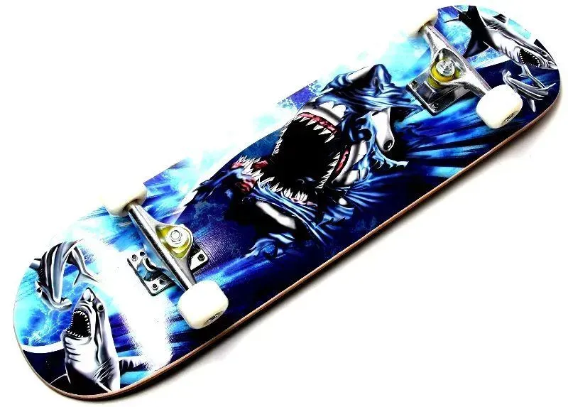 Скейтборд класичний Explore Slide Master New 9-ти шаровий клен Double Kick Concave PU Shark(2T2037)