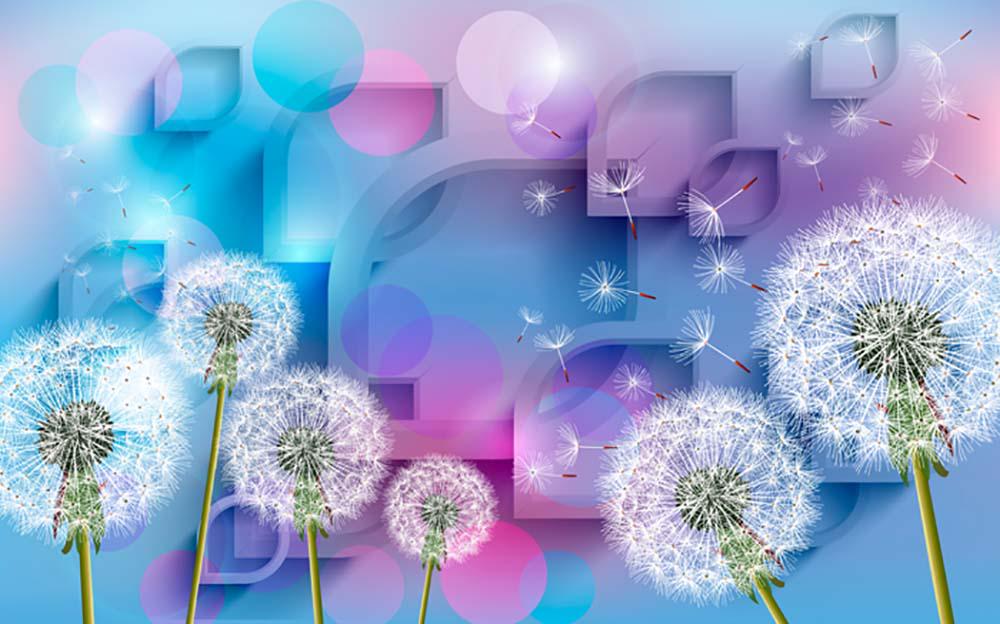 Фотообои Artside Одуванчики и фигуры (116032020237d)
