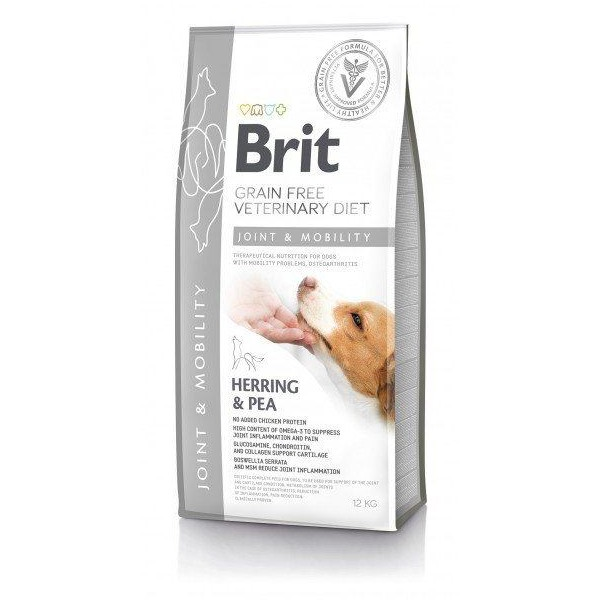 Корм сухий Brit GF VetDiet Dog Mobility для собак для здоров'я суглобів з оселедцем/лососем/горохом та гречкою 12 кг Корм сухий Brit GF VetDiet Dog Mobility для собак для здоров'я суглобів з оселедцем/лососем/горохом та гречкою 12 кг