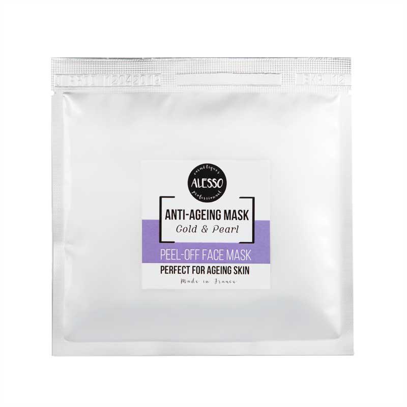 Альгинатная маска ALESSO Anti-Ageing Mask Gold & Pearl омолаживающая,лифтинговая для всех типов кожи 25 г (3273629214173)