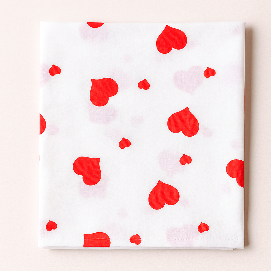 Пеленка детская BST Сердца ситцевая 100х80 см Красный/Белый (2789713293)