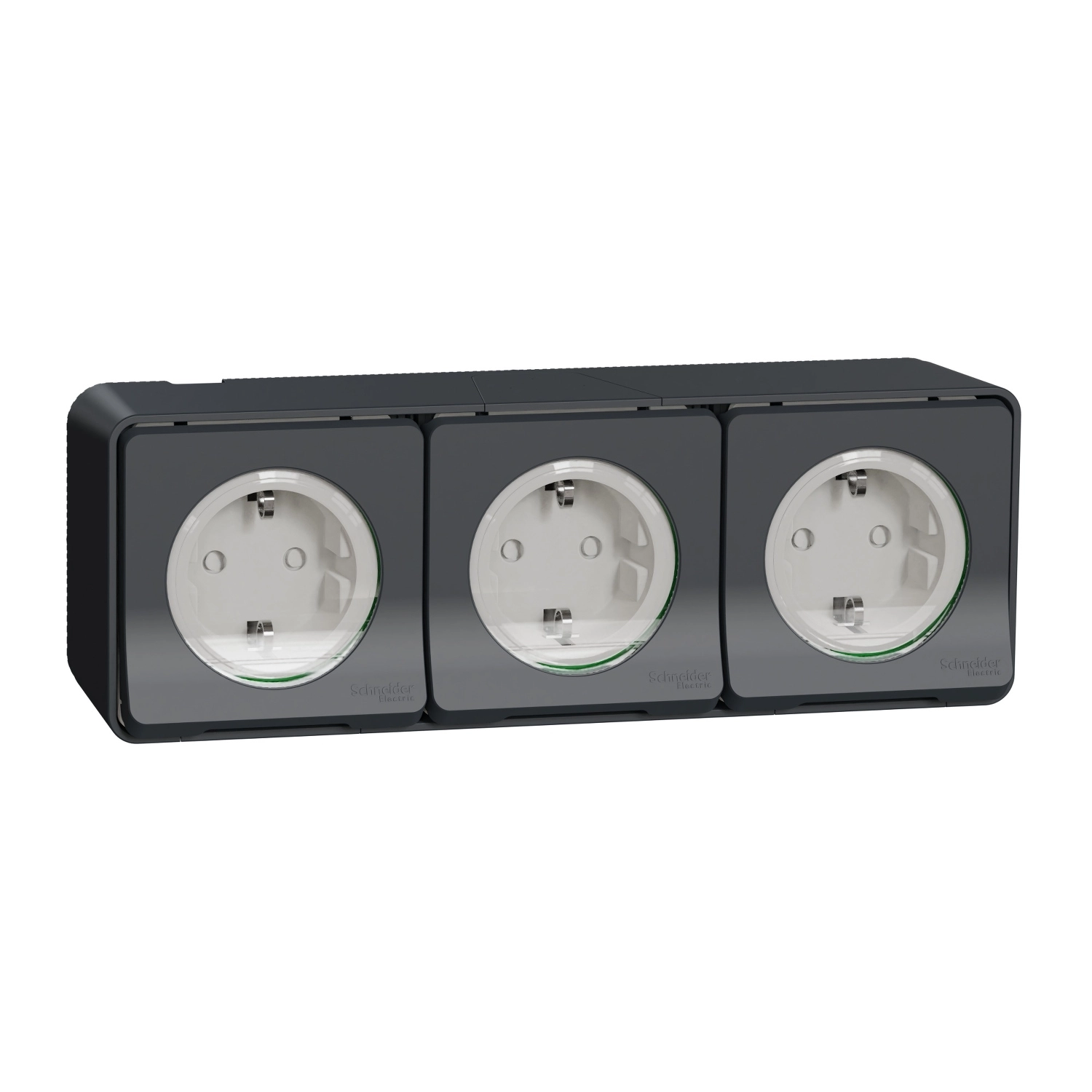 Розетка тройная Schneider Electric Mureva Styl с заземлением и защитными шторками IP55 Черный (MUR36038) Розетка тройная Schneider Electric Mureva Styl с заземлением и защитными шторками IP55 Черный (MUR36038)