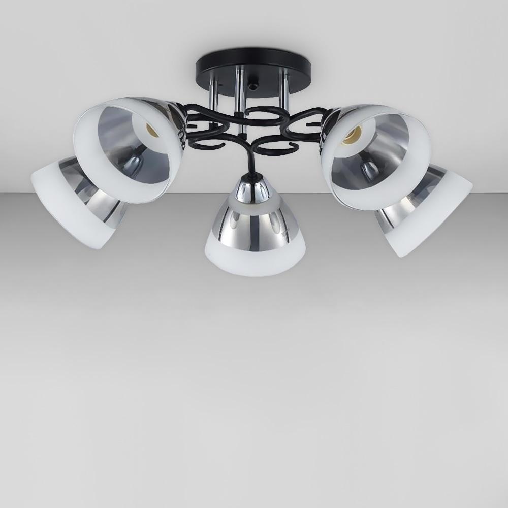 Люстра потолочная лофт Light House SC-18611/5 CR+BK D550 250 мм Черный/Хром