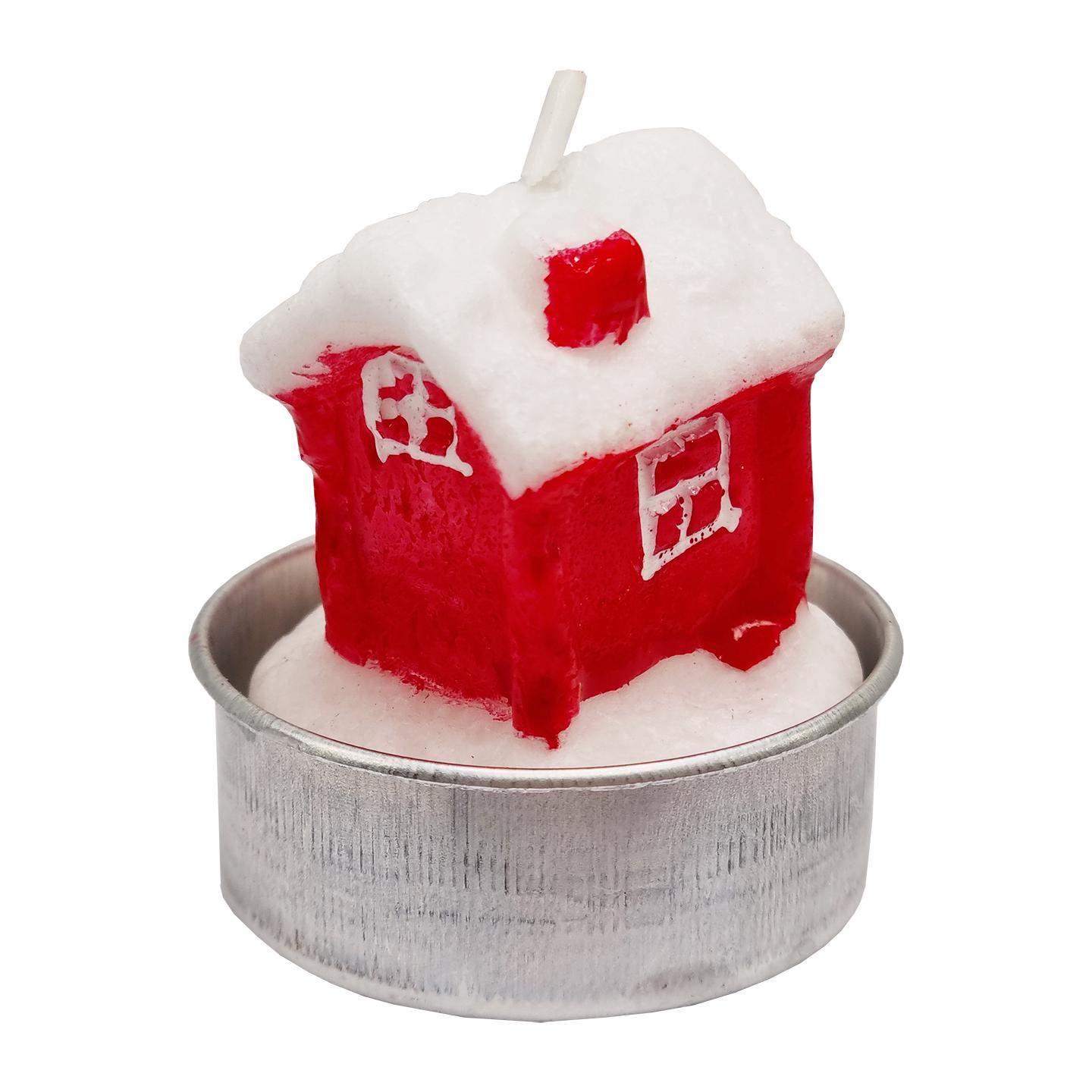 Свеча новогодняя дом Bambi парафиновая с металлическим подсвечником 3,5 см (AS-111-S-22)