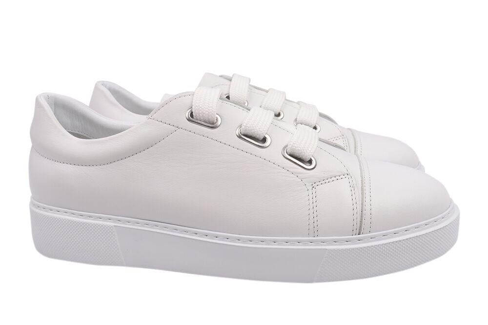 Кеды женские Mario Muzi из кожи на низком ходу Белый (534-21DTC 42)