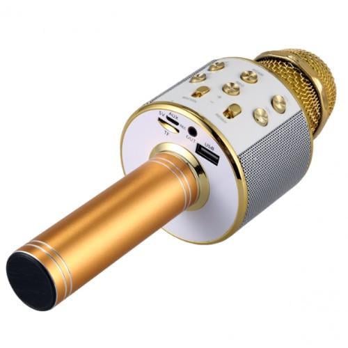 Микрофон-караоке беспроводной с колонкой WS-858 Золотой (6064652) Микрофон-караоке беспроводной с колонкой WS-858 Золотой (6064652)