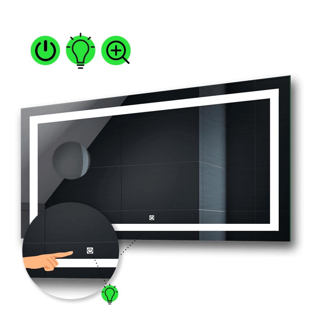 LED-зеркало 120x100 см с сенсором и увеличительной линзой без подсветки Karnet (karnetg231)