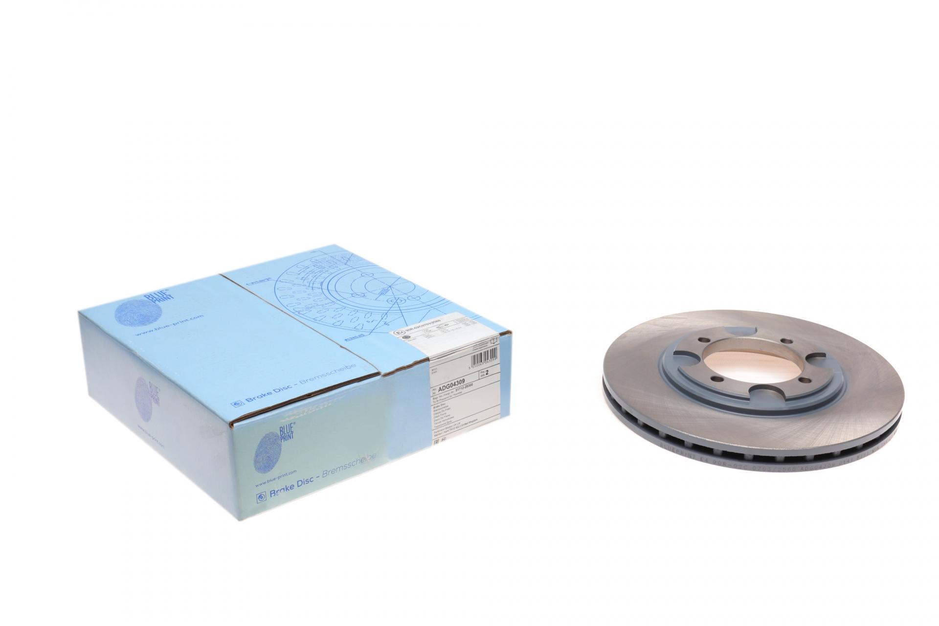 Тормозной диск передний BLUE PRINT для Hyundai Coupe 96-02/Lantra 90-06 257x21,8 мм (ADG04309)