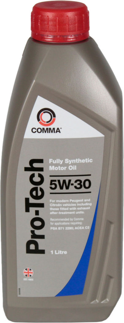 Моторне мастило COMMA PRO-TECH 5W-30 синтетичне 1 л (PTC1L)