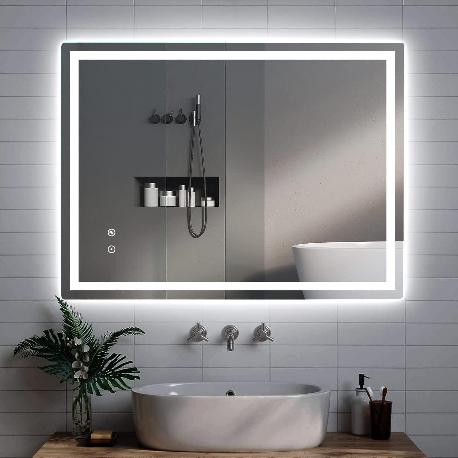 Зеркало Dim Dzerkal FARIA с LED-подсветкой/сенсорным управлением/подогревом 50х70 см (12010)