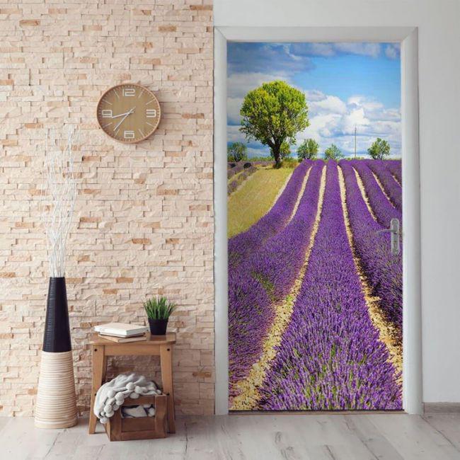 Наклейка интерьерная на двери Sticker Wall SW-00000965 Лавандовое поле 104х210 см