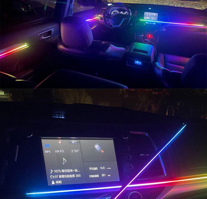 Підсвітка автомобільна в салон Ambient Rgb 6в1 багатобарвна стрічка в торпеду 12 В (4705) - фото 6 Підсвітка автомобільна в салон Ambient Rgb 6в1 багатобарвна стрічка в торпеду 12 В (4705) - фото 6