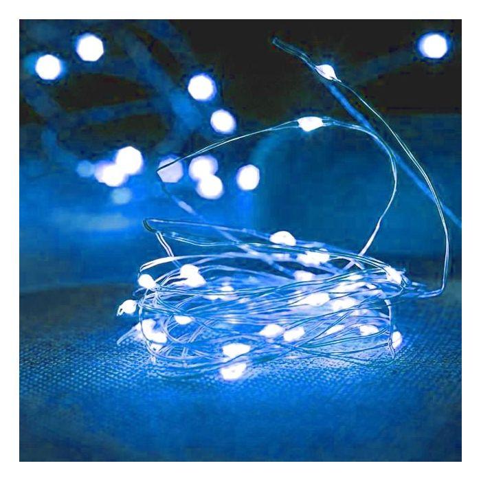 Светодиодная гирлянда на батарейках LED Капля росы на проволоке 3 м 30 лампочек Белый холодный (204464-3-c)