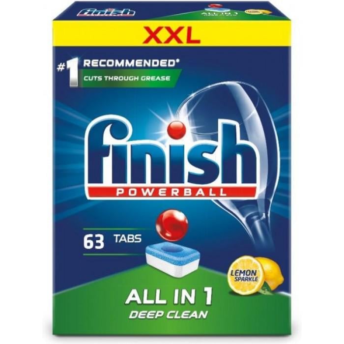 Таблетки для мытья посуды в посудомоечной машине Finish Powerball Лимон 63 шт. (090192)