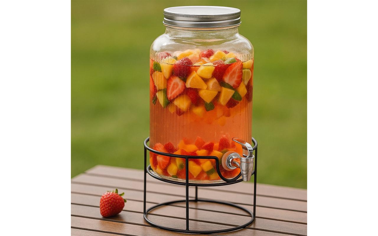 Диспенсер для напитков VIO стеклянный на металлической подставке 5,5 л (29690820)