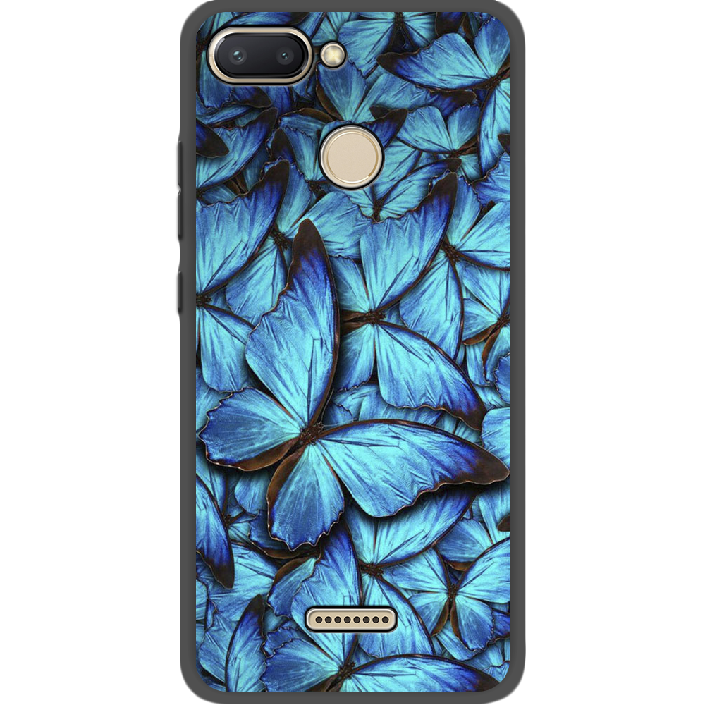 Чохол BoxFace Xiaomi Redmi 6 Лазурні Метелики Чорний силікон (34858-up1550-35124)