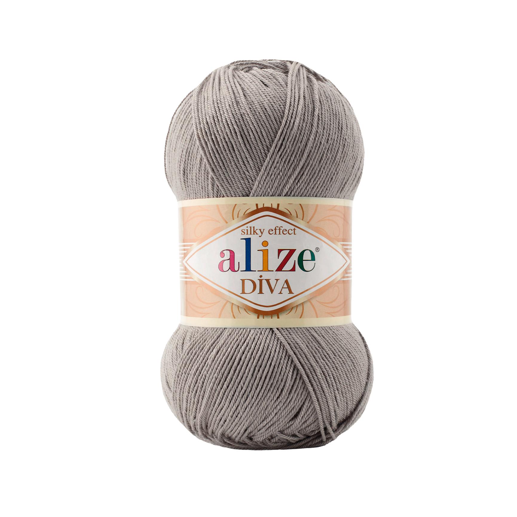 Пряжа Alize Diva 283 сірий теплий (7492)
