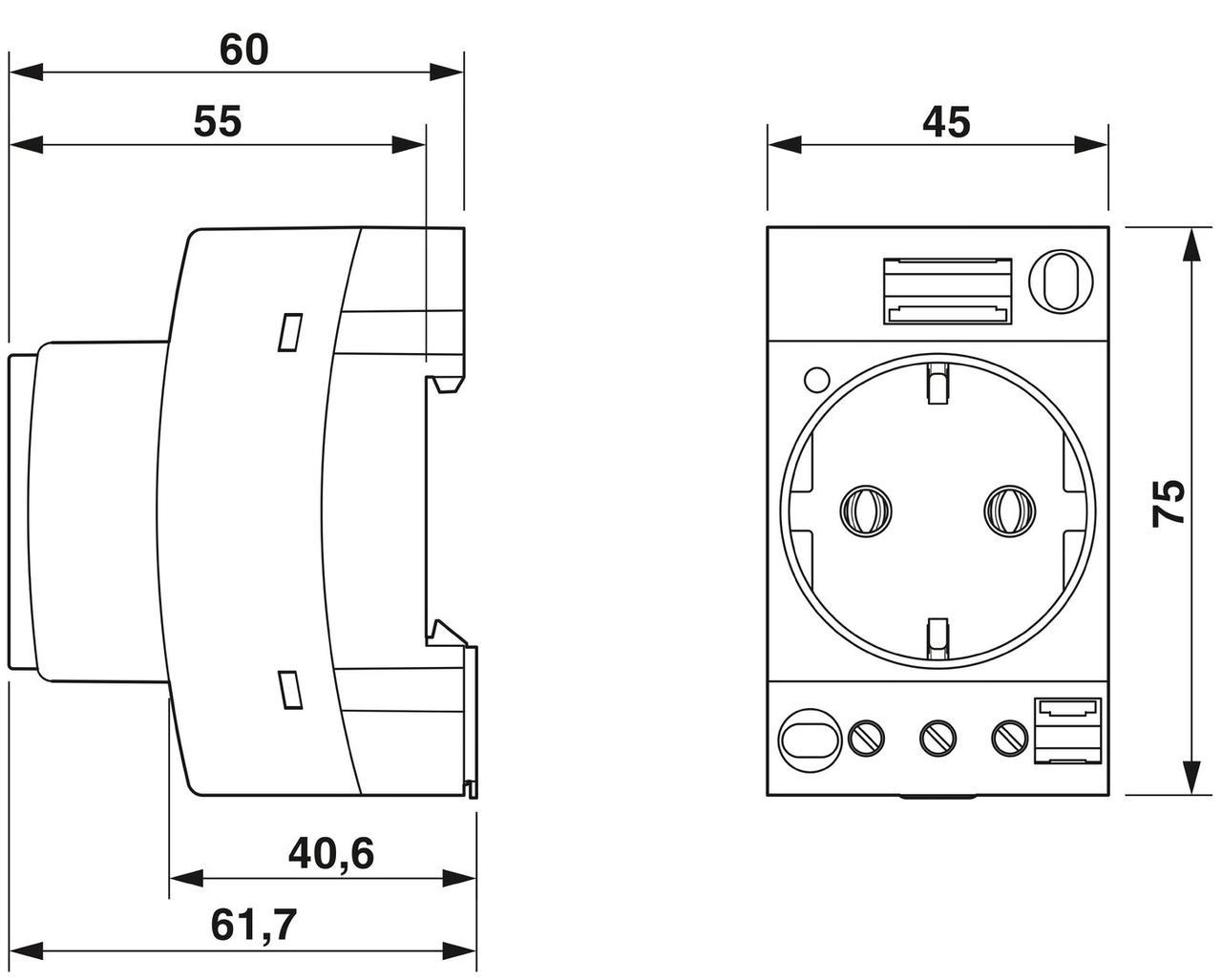 Розетка гвинтова Phoenix Contact EO-CF/UT/LED/YE з LED 250 В AC 16A Жовтий (1068028) - фото 2