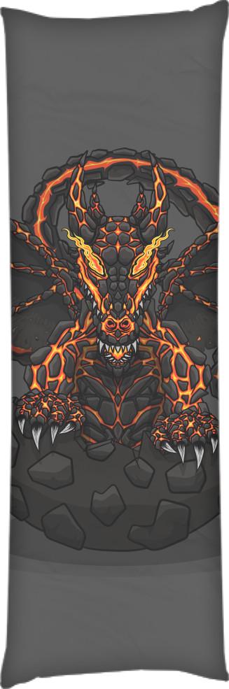 Подушка дакімакура Дракон Магмі Magma Dragon 50x150 см (13534346)