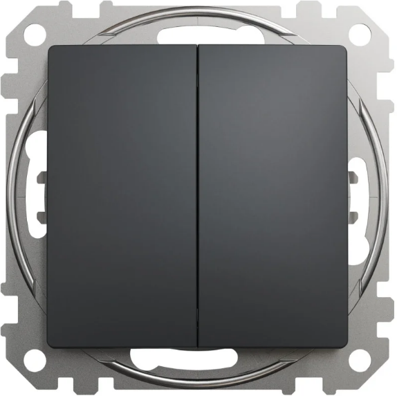 Выключатель gдвойной проходной SCHNEIDER Sedna Design Черный (28488522)