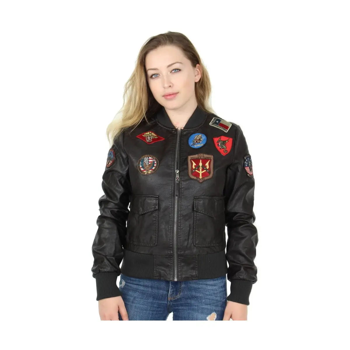 Бомбер Top Gun Women's Vegan Leather XL Brown (TGJ1680BRXL) - фото 7