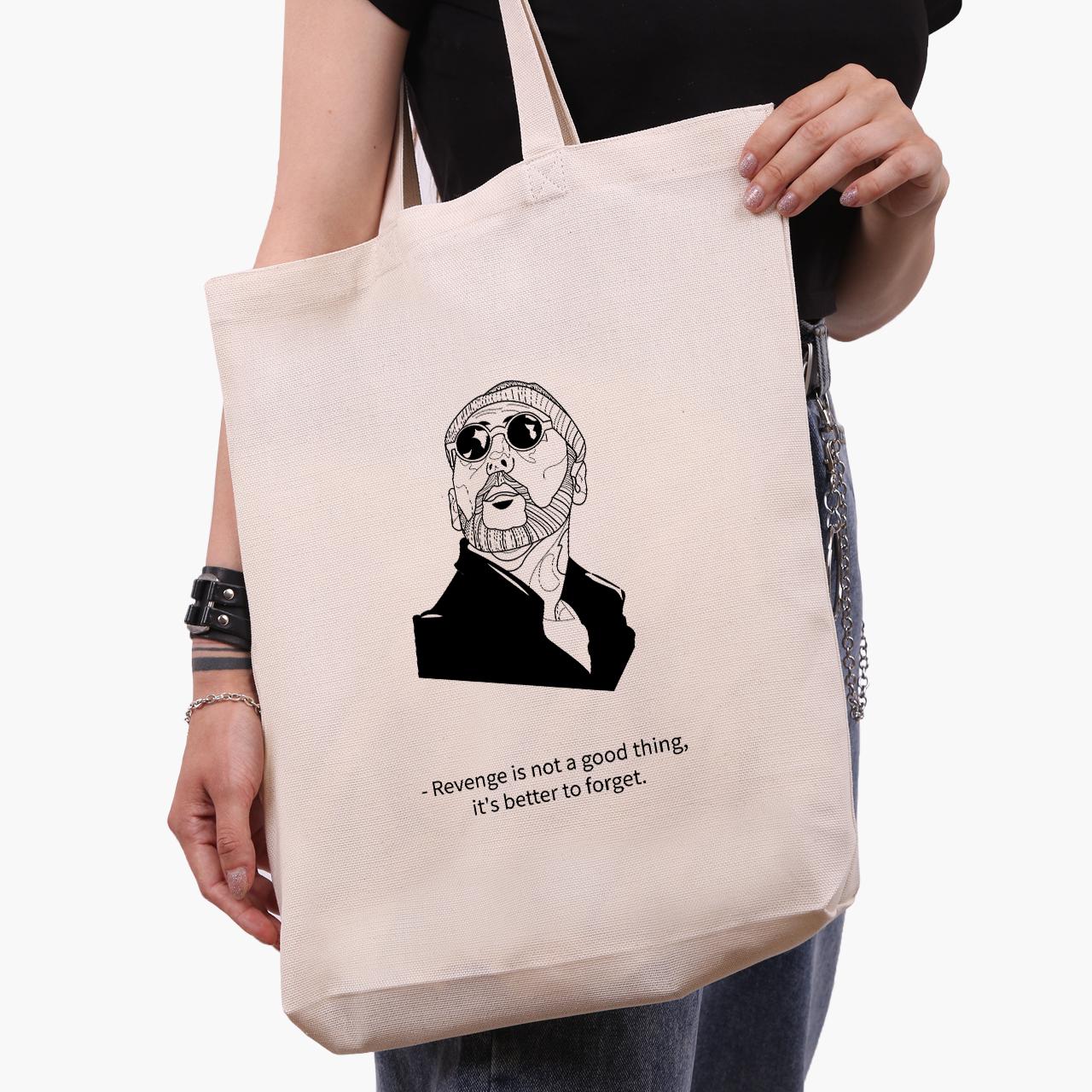 Эко сумка шоппер Леон киллер 41х39х8 см Бежевый (9227-1451-WTD)