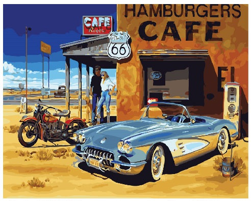 Картина по номерам Brushme Придорожное кафе (GX25795) Картина по номерам Brushme Придорожное кафе (GX25795)