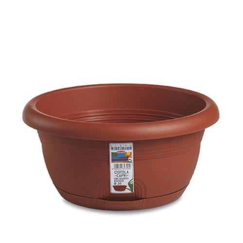 Вазон круглый с автополивом Stefanplast CAPRI 12 л 40x17 см Терракотовый (84240)
