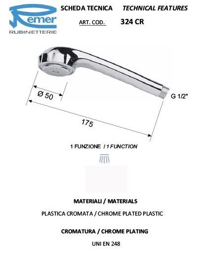 Душ ручной Remer 324CR - фото 2
