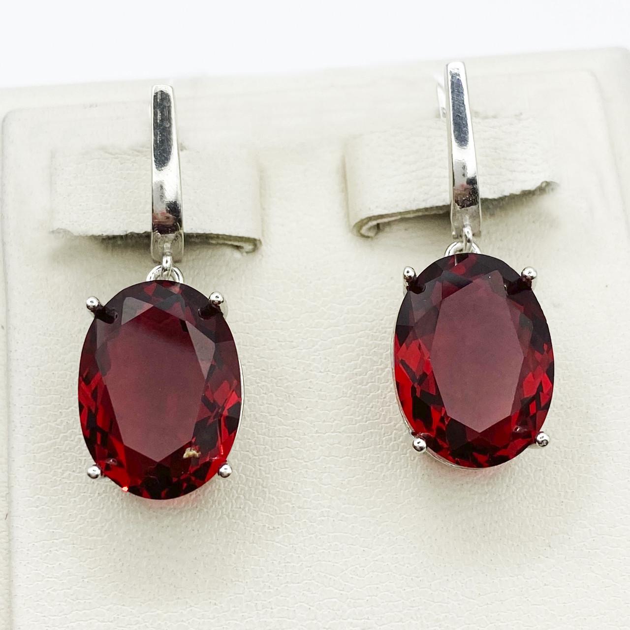 Серьги серебряные с рубелитом 7,74 г (1895885741)