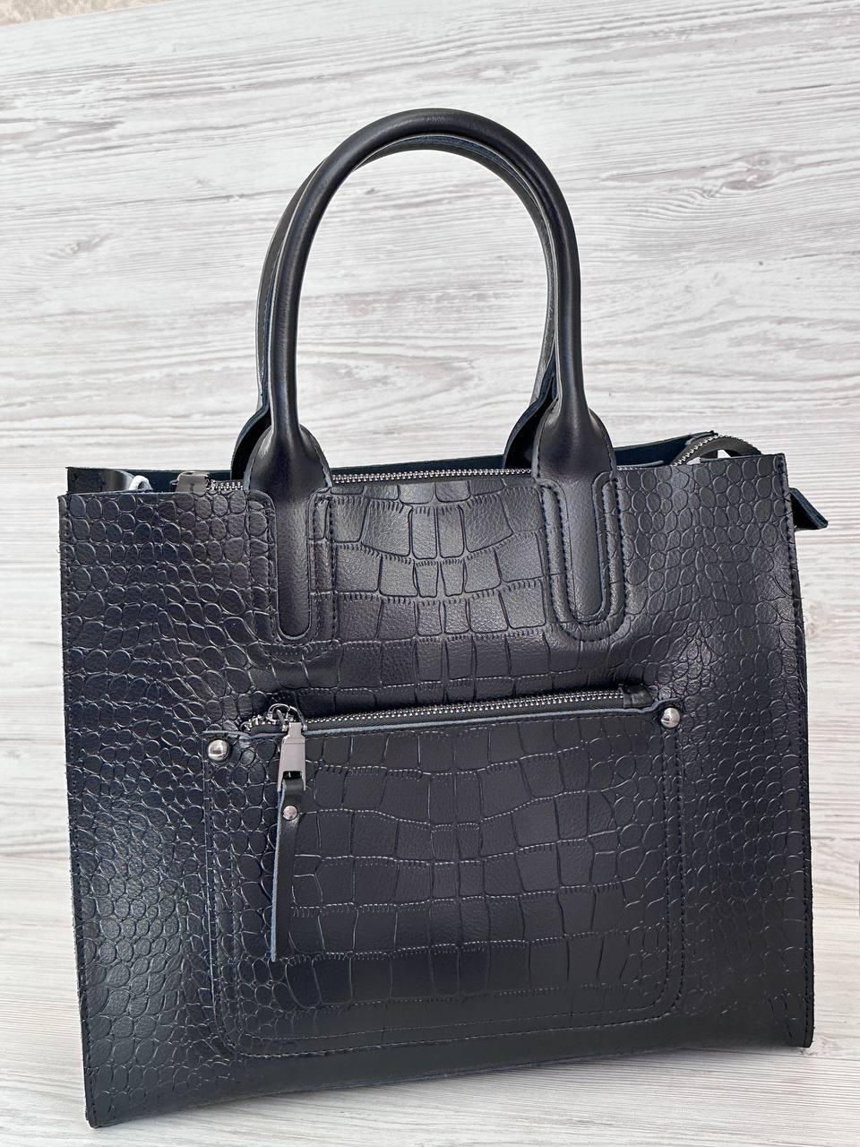 Сумка женская из натуральной кожи Черный (74368)