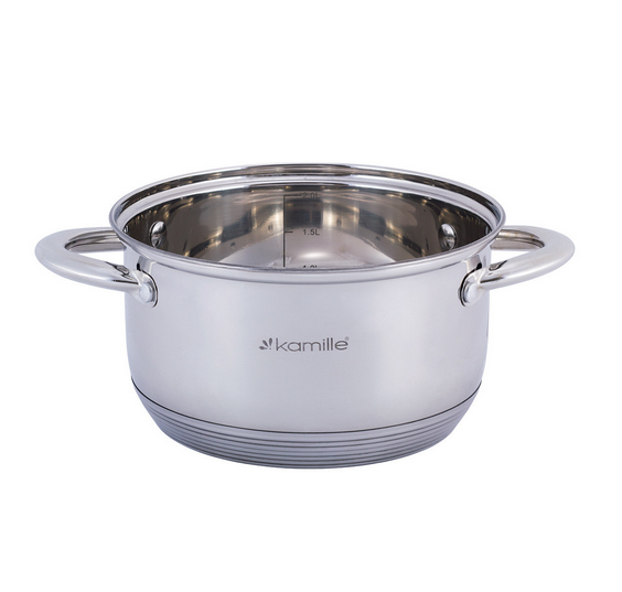 Каструля з кришкою Kamille з нержавіючої сталі 2,4 л (5772) - фото 3 Каструля з кришкою Kamille з нержавіючої сталі 2,4 л (5772) - фото 3