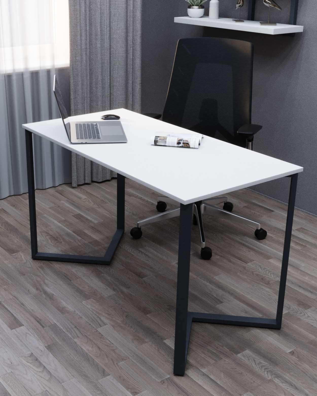 Стіл письмовий Loft Серія 9 металевий профіль 80х40 мм 1400х700х16 мм Білий (22639352)