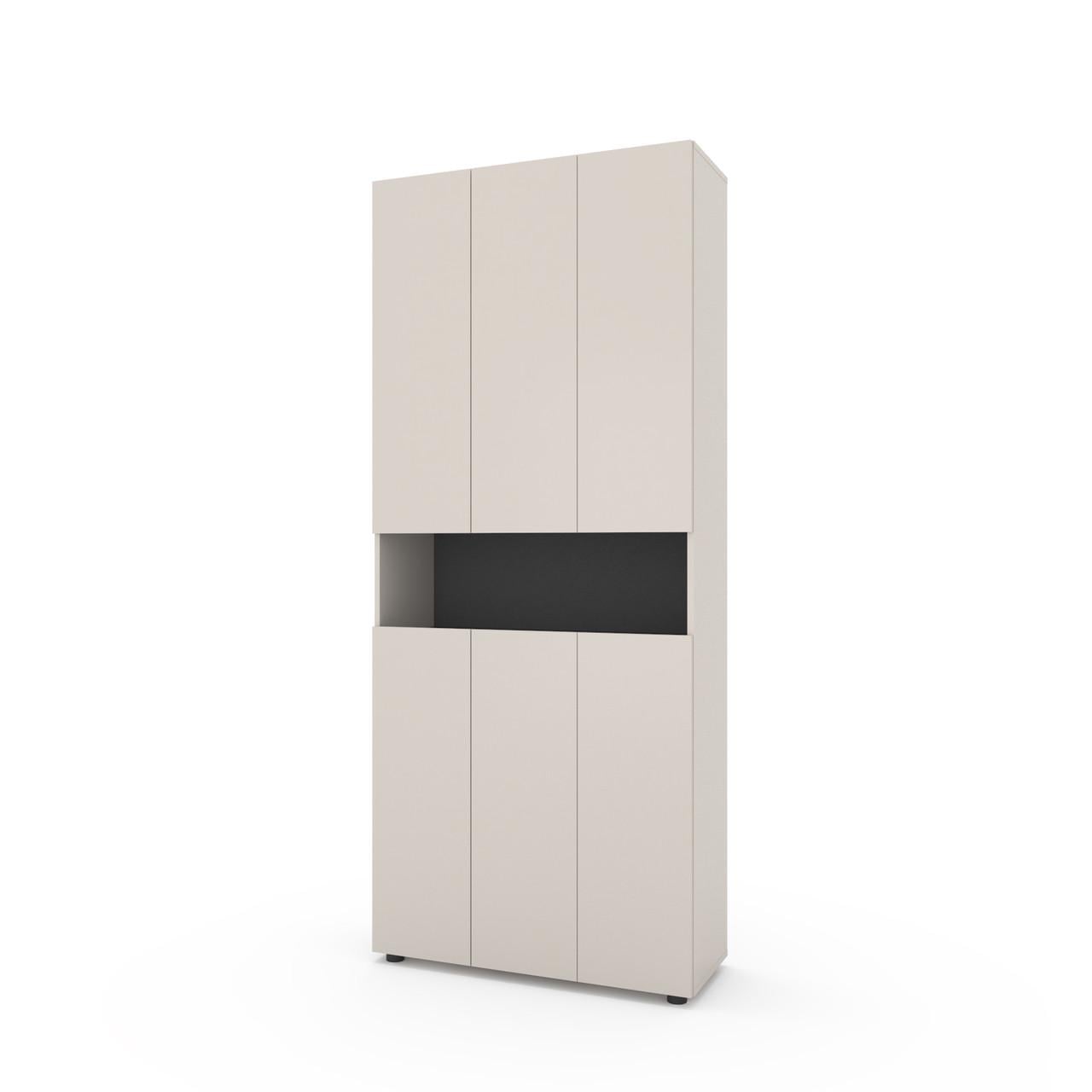 Шкаф Metkas Home B001 ЛДСП 900x350x2130 мм Кашемир/Антрацитовый