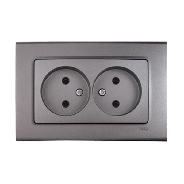 Розетка подвійна Viko Linnera Life Сірий граніт (90402055)