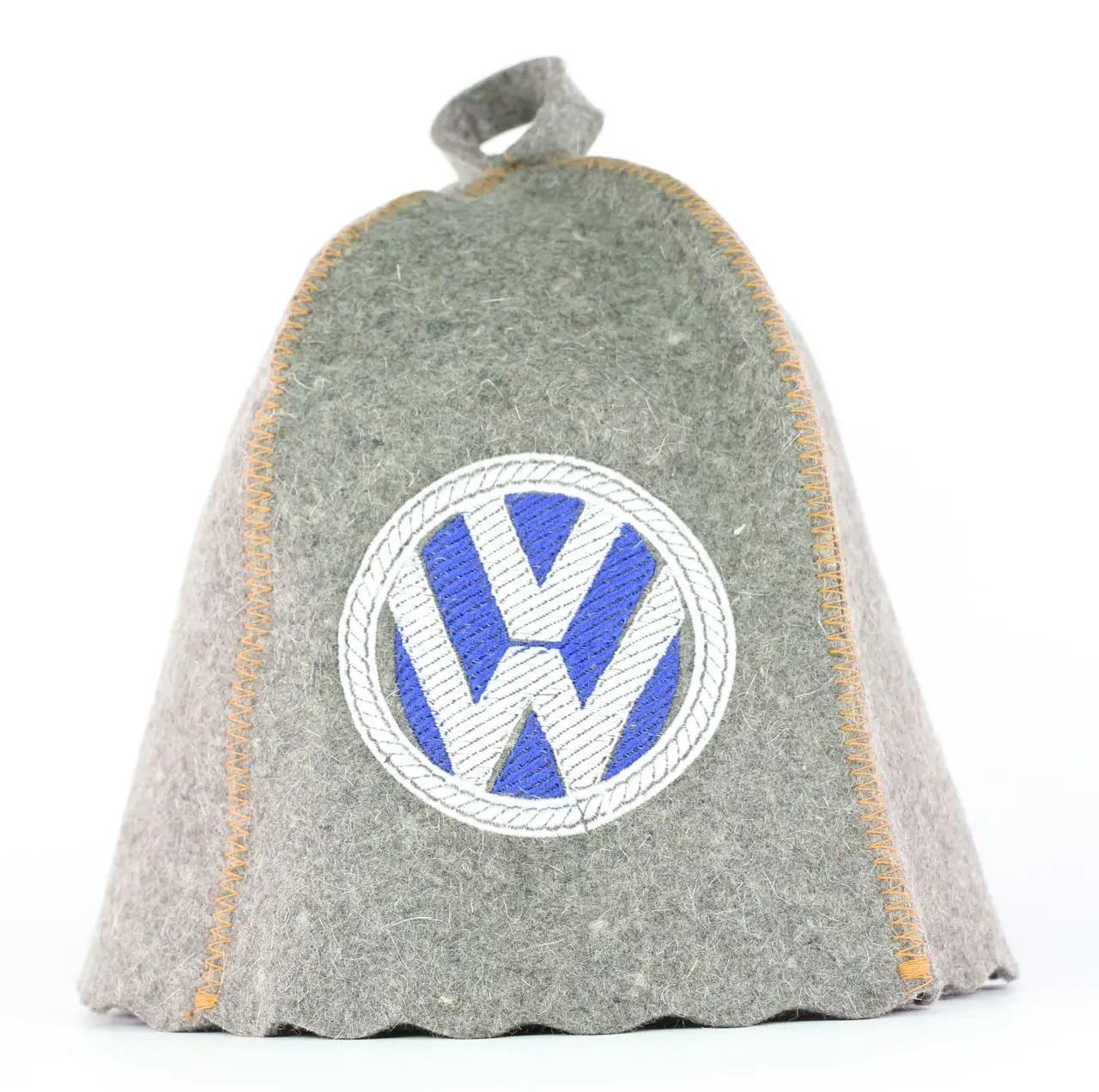 Шапка SUNROZ Volkswagen для сауны и бани натуральный войлок Серый (LA 957)