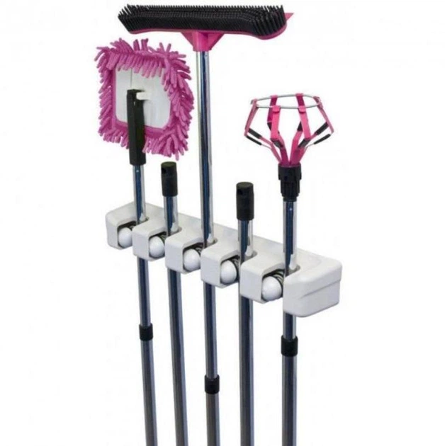Держатель для швабры и щеток Broom holder Серый Держатель для швабры и щеток Broom holder Серый