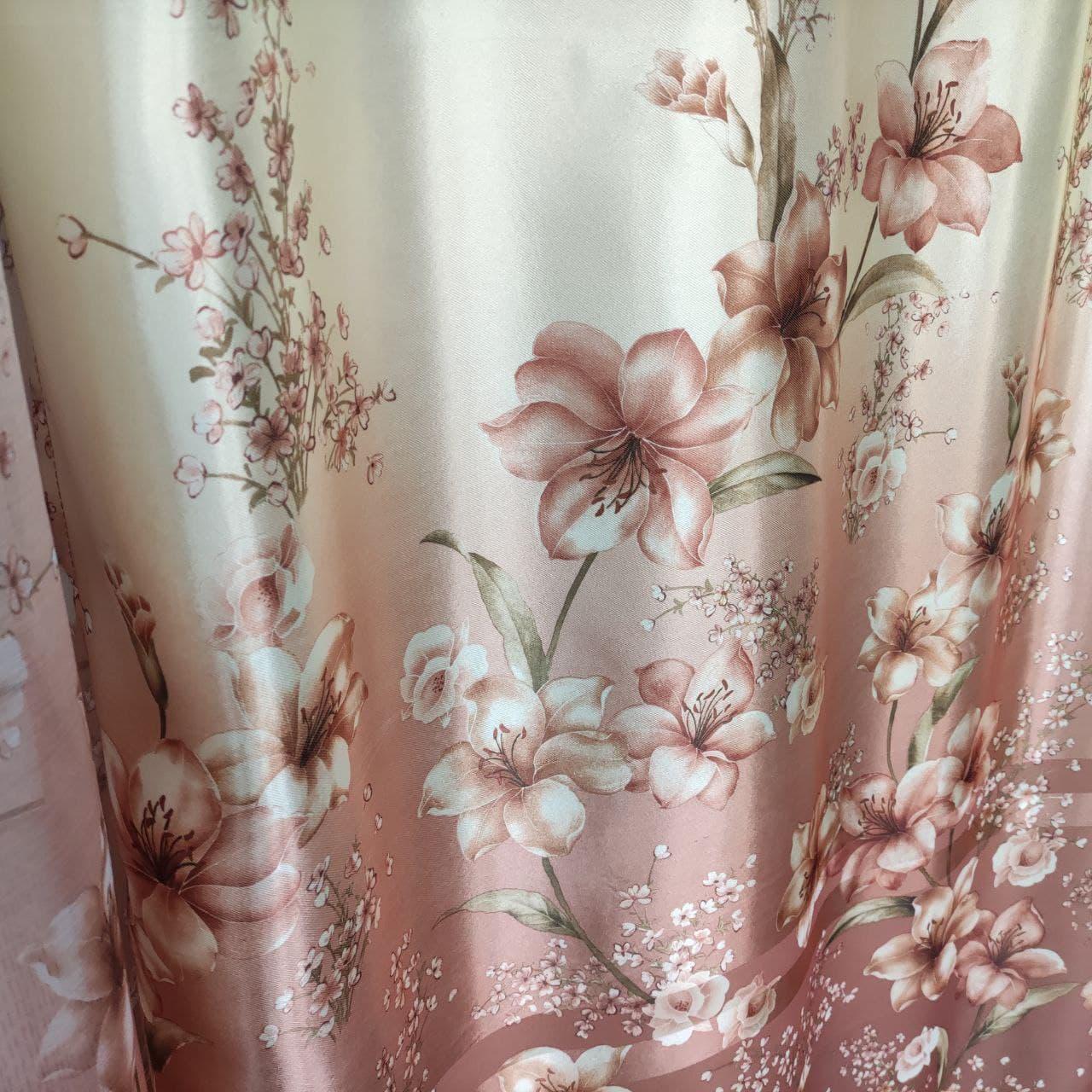 Штори ALBO з квітковим принтом 150x270 см 2 шт. Коричневий (SH-M650-3) - фото 11 Штори ALBO з квітковим принтом 150x270 см 2 шт. Коричневий (SH-M650-3) - фото 11