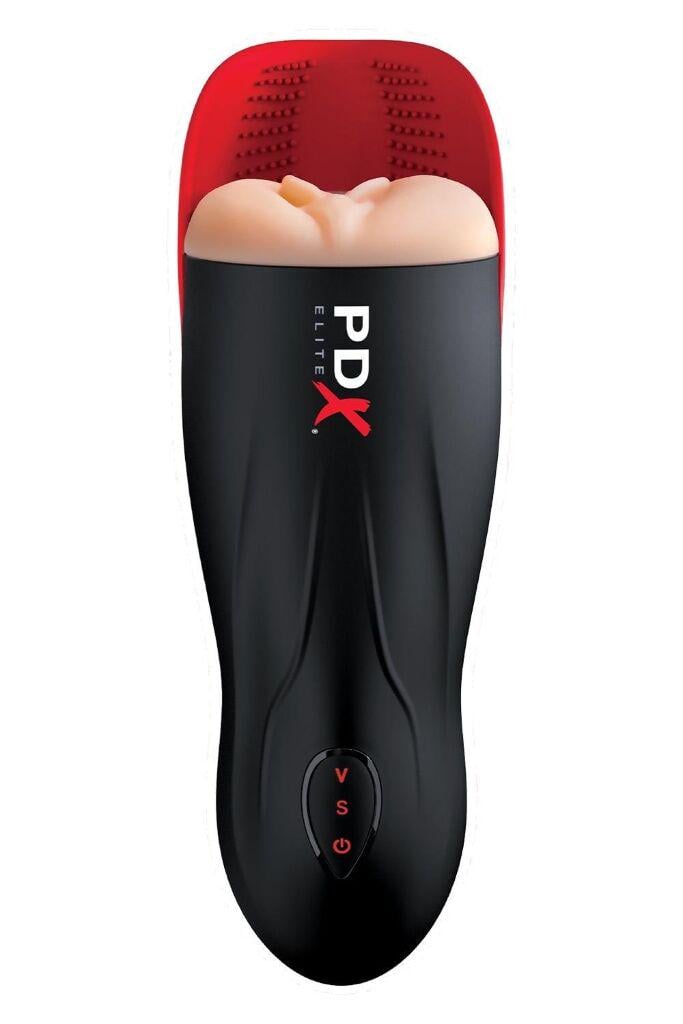 Вибромастурбатор-вагина в колбе Pipedream PDX Elite Fuck-O-Matic 27 см Черный (P61446)