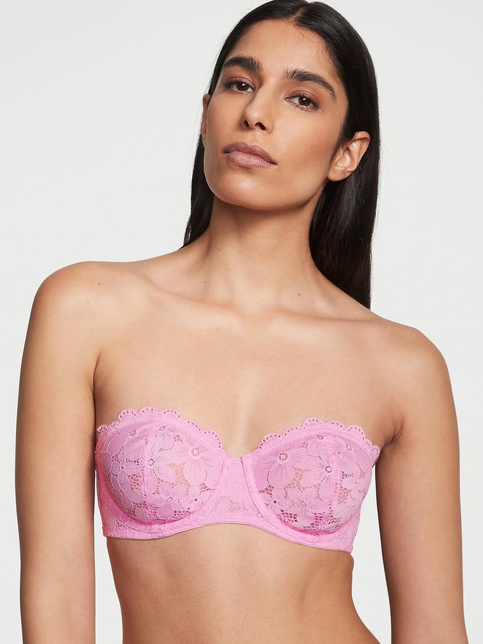 Бюстгальтер Victoria's Secret Sexy Tee Strapless Lace Bra 70D Розовый (2125116358)