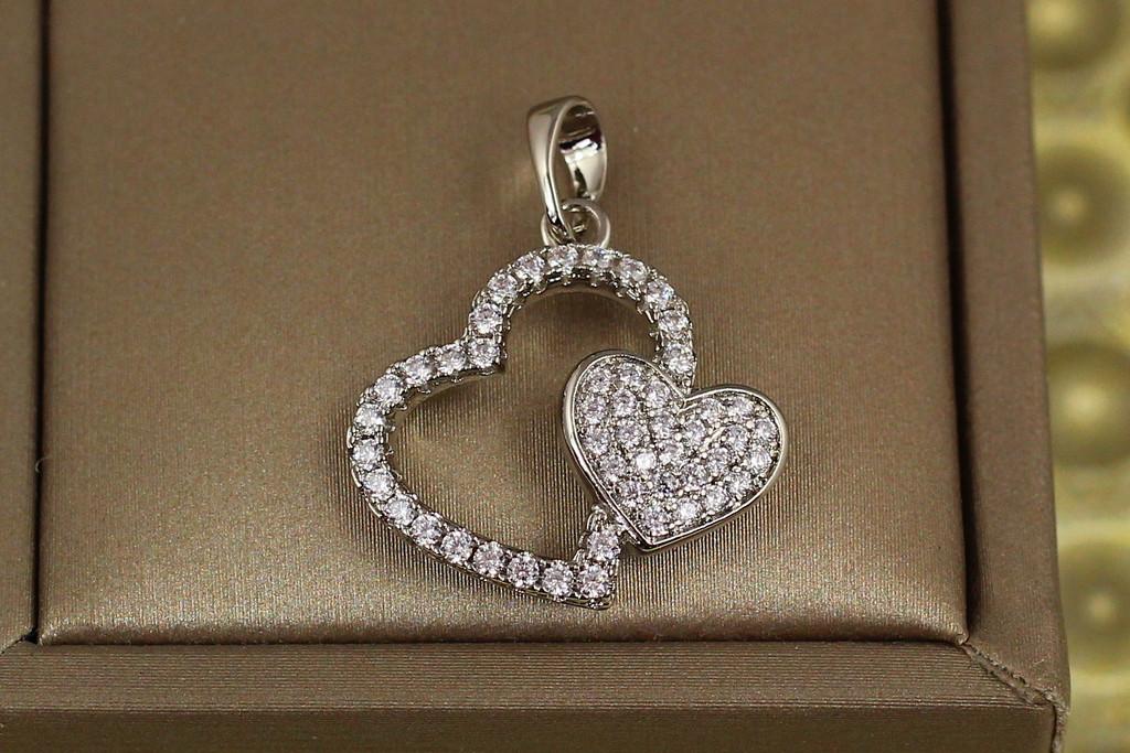 Кулон Xuping Jewelry Биение двух сердец 2 см Серебристый