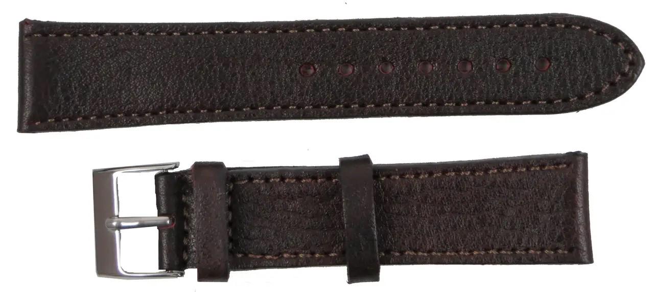 Ремінець для годинника Mykhail Ikhtyar шкіряний 17 мм Коричневий (S509-20-1S brown)
