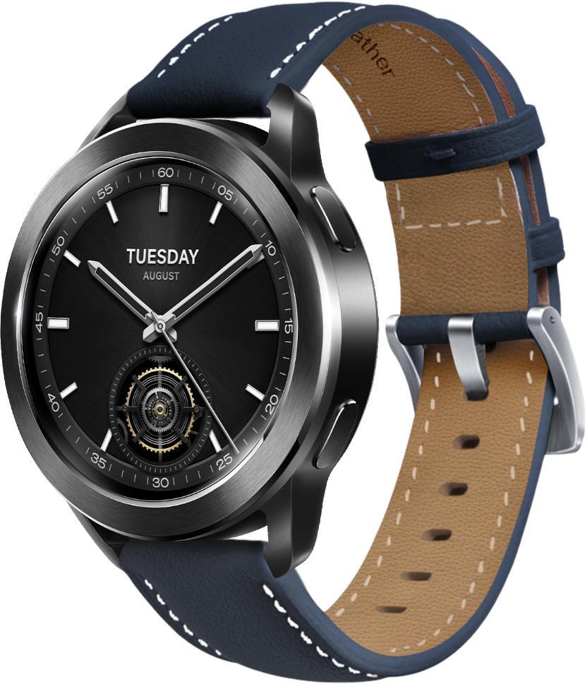 Ремешок кожаный Folsa для Xiaomi Watch S3 Dark Blue (37136-5D)