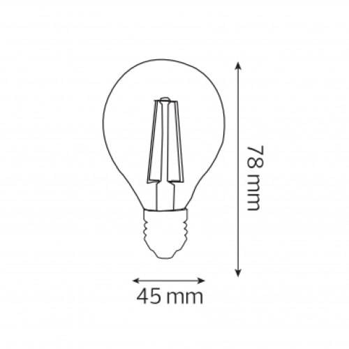 Лампа светодиодная HOROZ ELECTRIC Filament Ball-4 4W A60 E27 2700K - фото 2