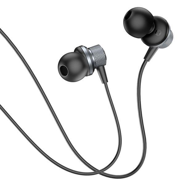 Наушники Borofone BM78 Blue Sea metal earphones with mic Metal Grey
