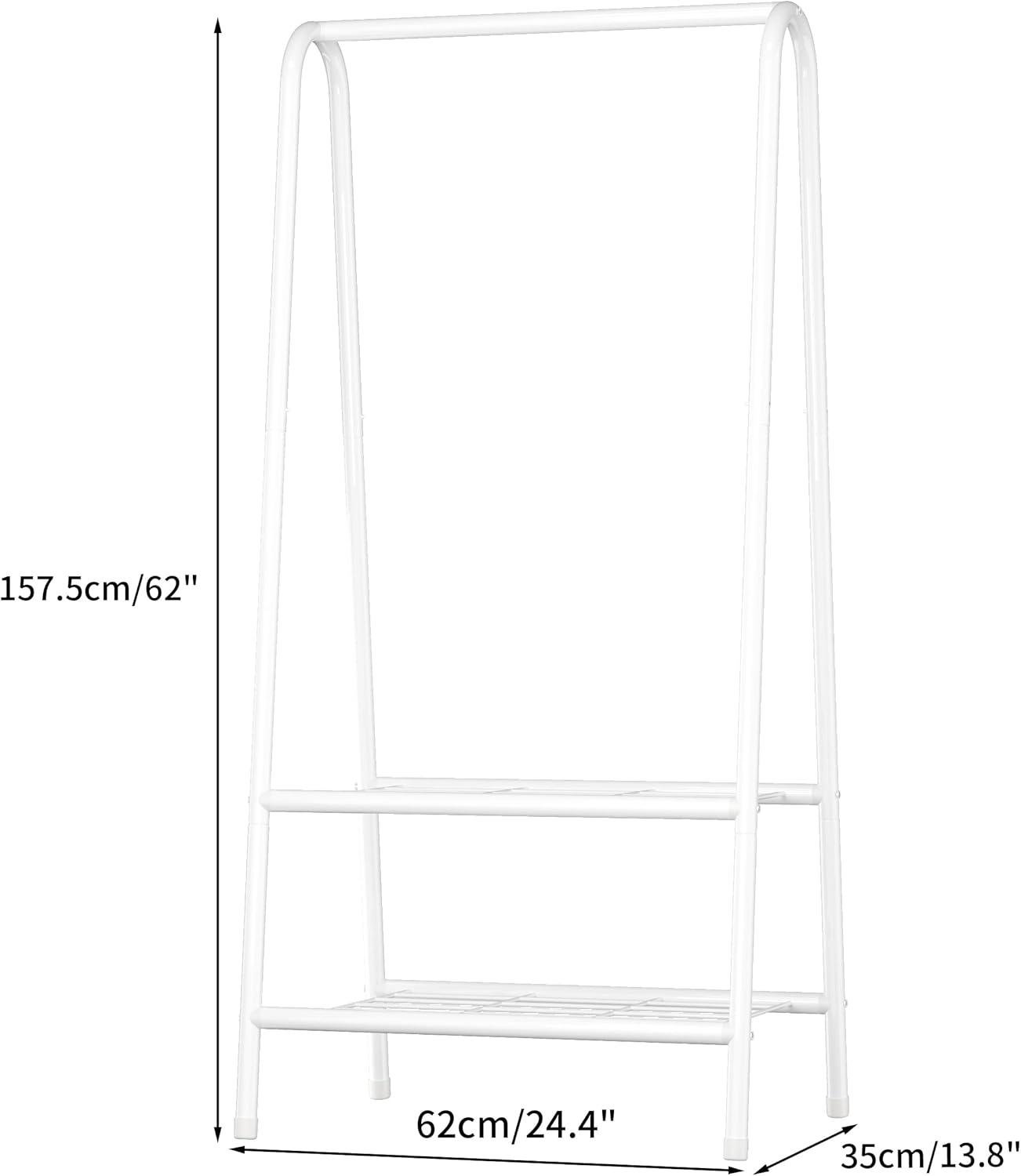 Стойка вешалка для одежды и обуви DOAKT S стальная напольная с полками White (SM-60WH) - фото 4